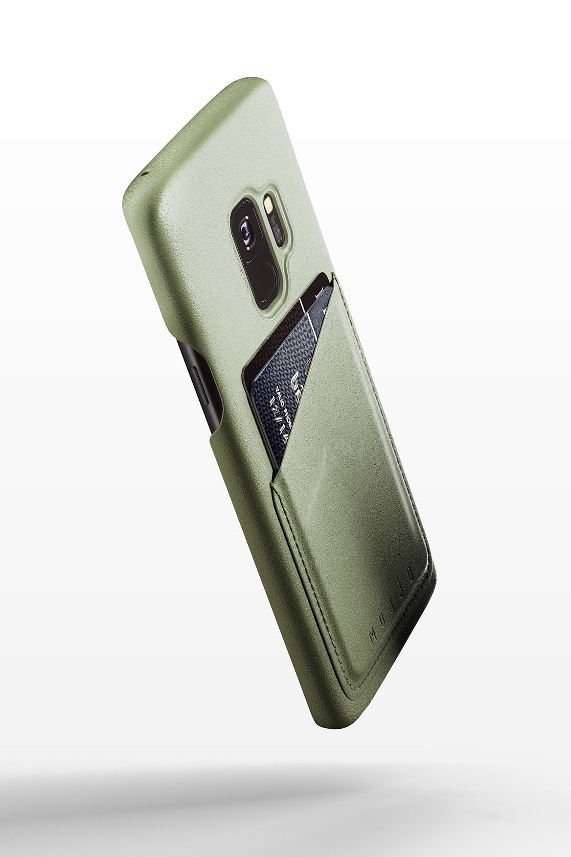 Full leather wallet case for Galaxy S9 Olive 01 1