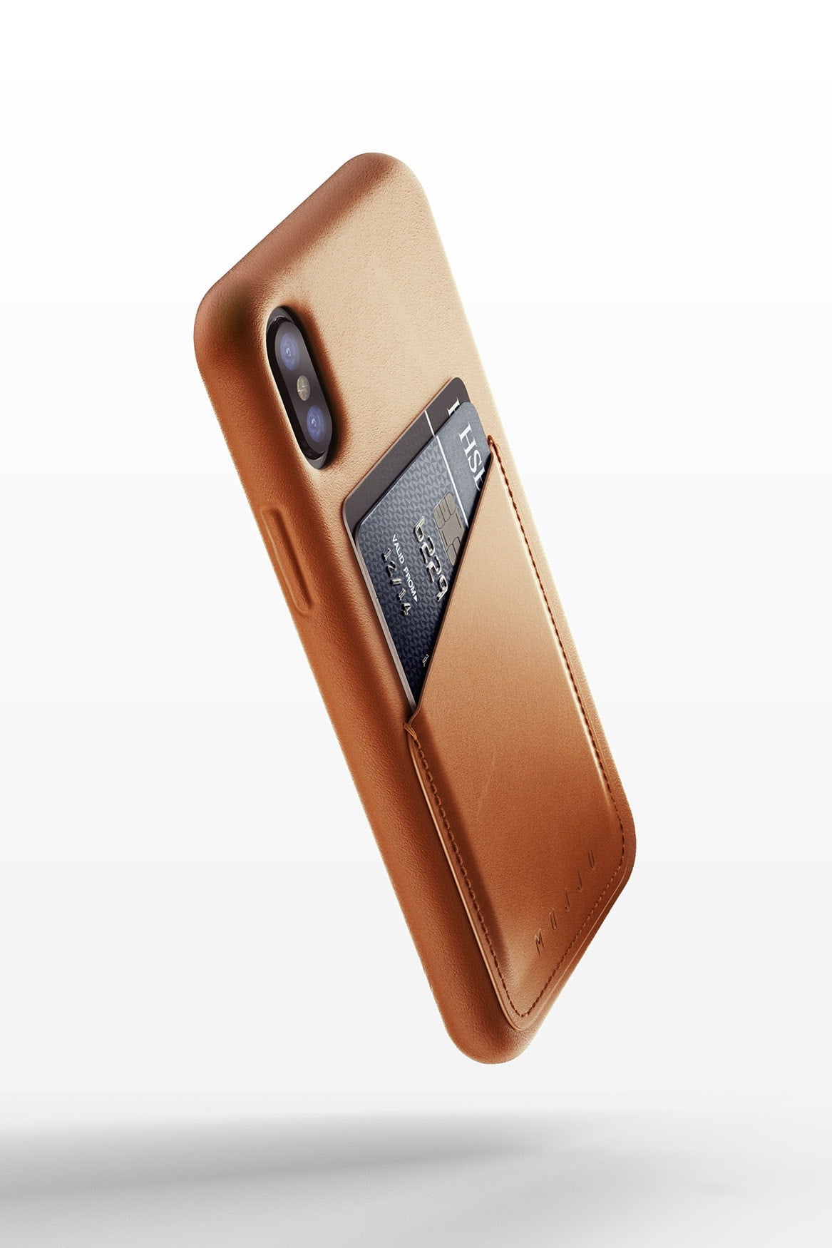 Full leather wallet case for iPhone X Tan 01