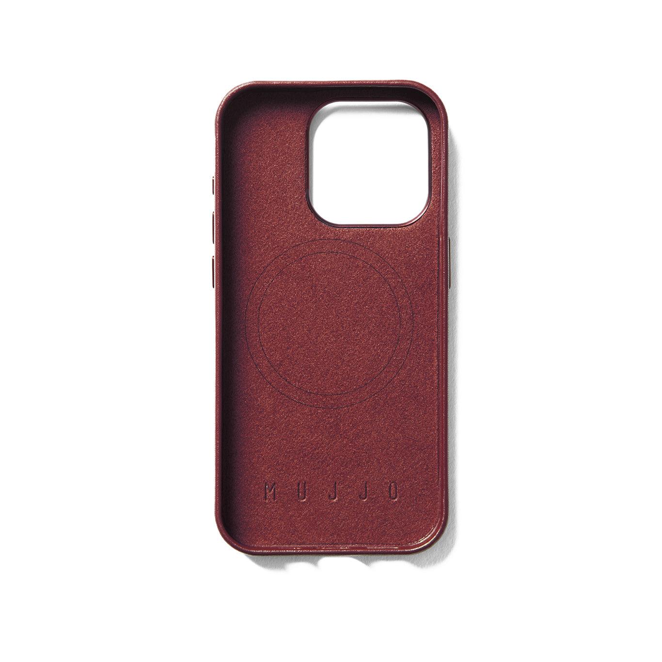 Mujjo Full Leather Case for iPhone 15 Pro, red