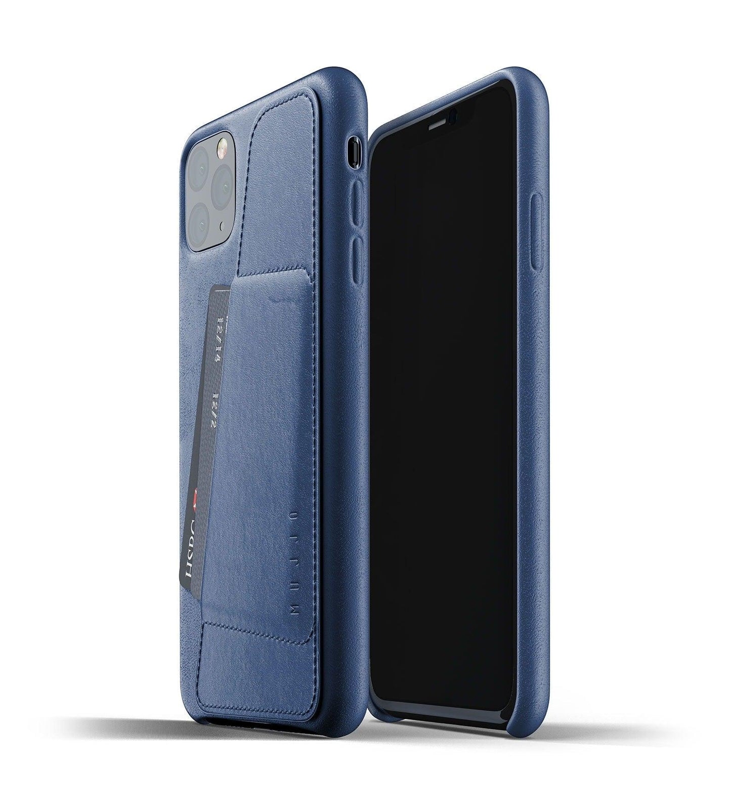 Mujjo Full Leather Wallet Case for iPhone 11 Pro Max, Monaco Blue