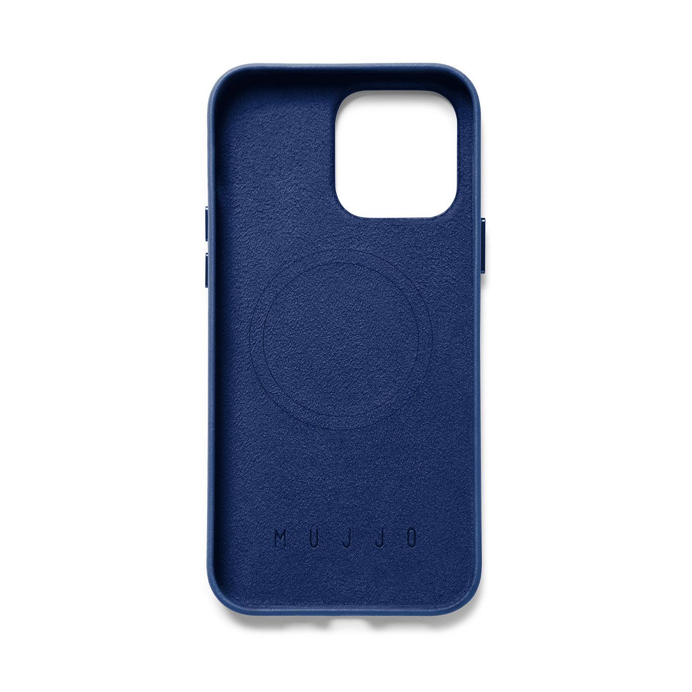Mujjo Full Leather Case for iPhone 14 Pro Max, Monaco Blue