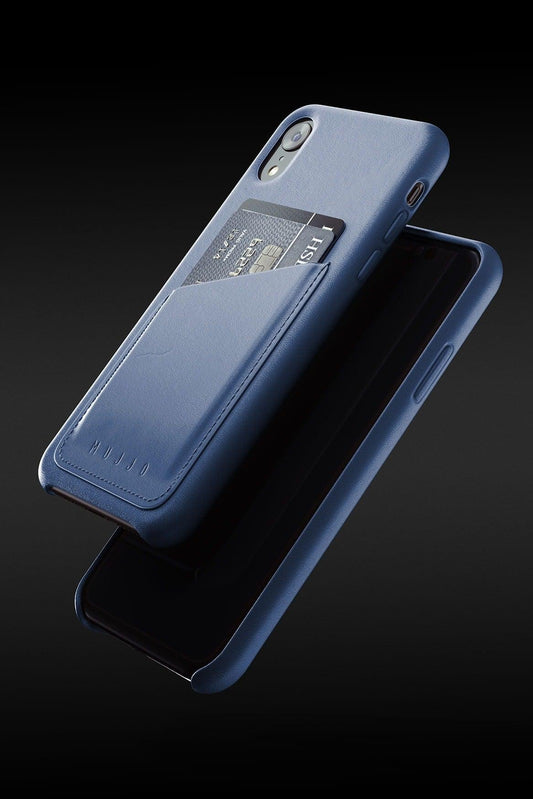 Full leather wallet case for iPhone Xr Blue 08