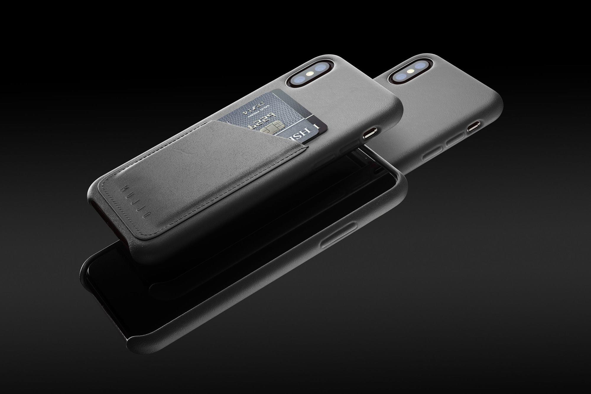 Full leather wallet case for iPhone Xs Gray 01