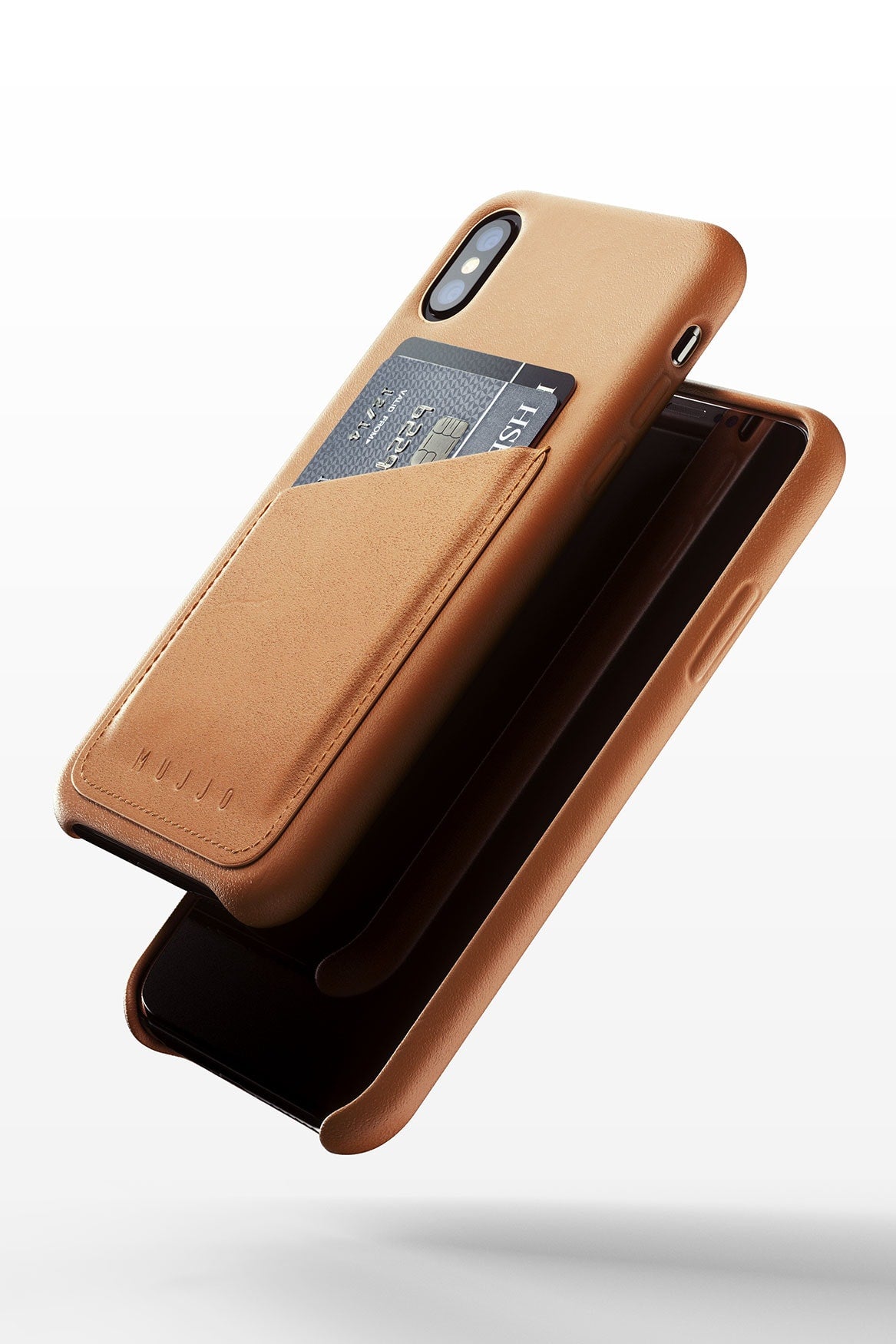Full leather wallet case for iPhone Xs Tan 03