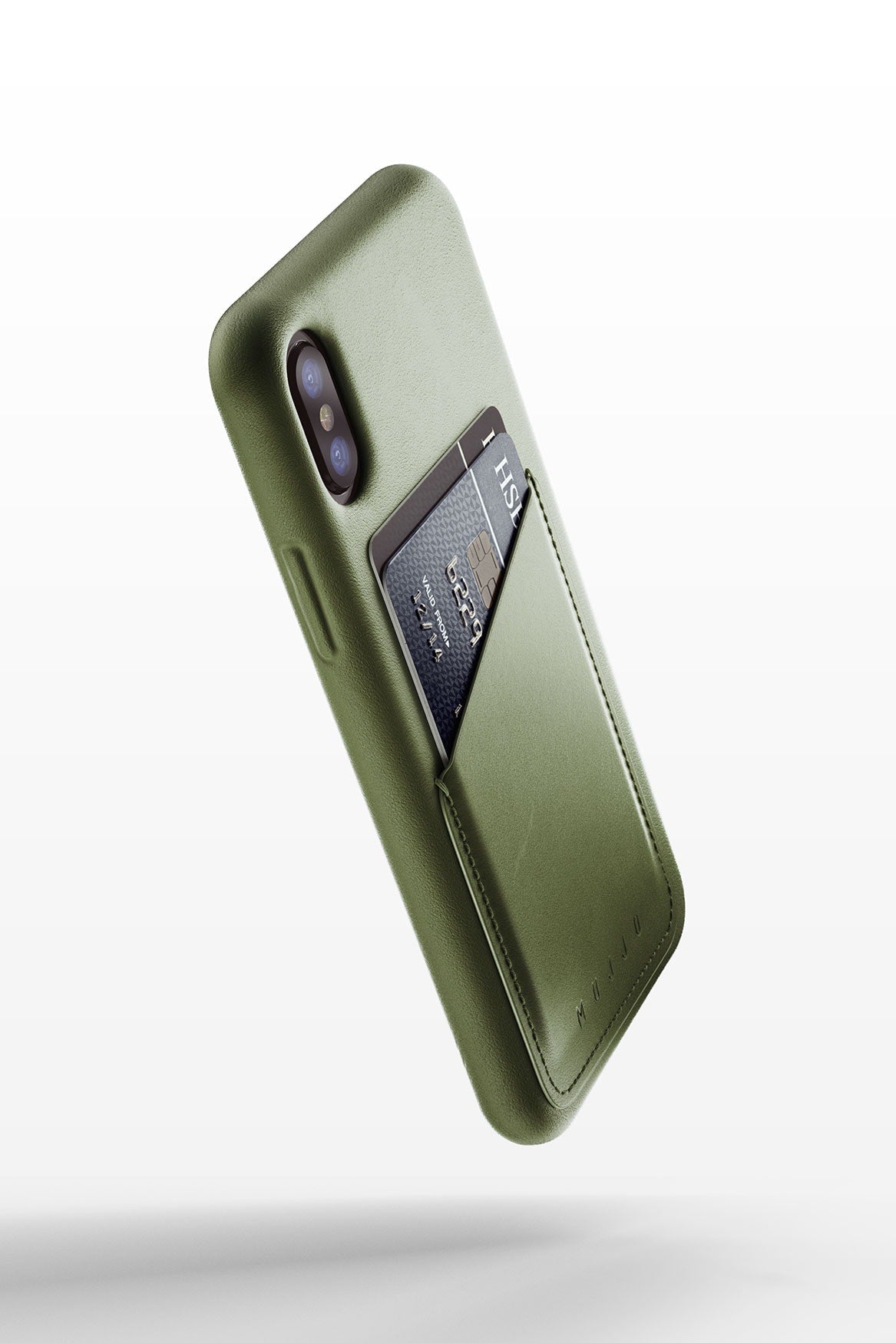 Full leather wallet case for iphone x Olive 02