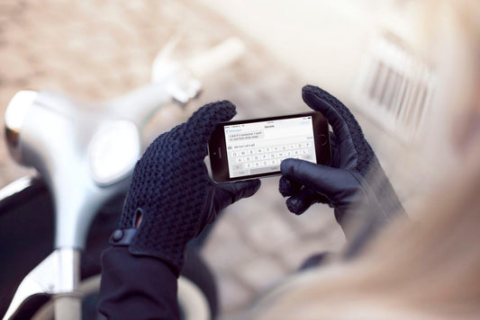 leather crochet touchscreen gloves for women 002