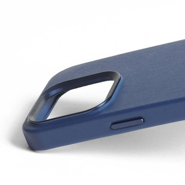Mujjo Full Leather Case for iPhone 15 Pro, Monaco Blue