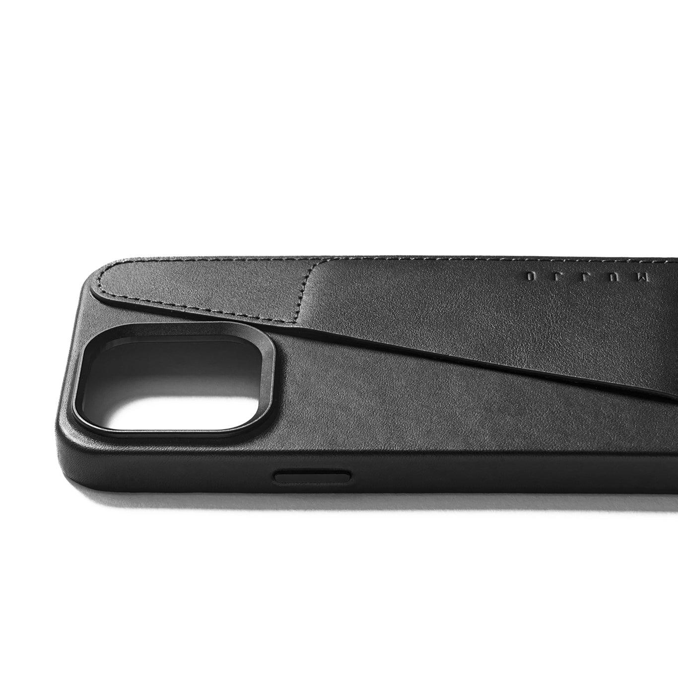 Mujjo Full Leather Wallet Case for iPhone 15 Pro Max, Black