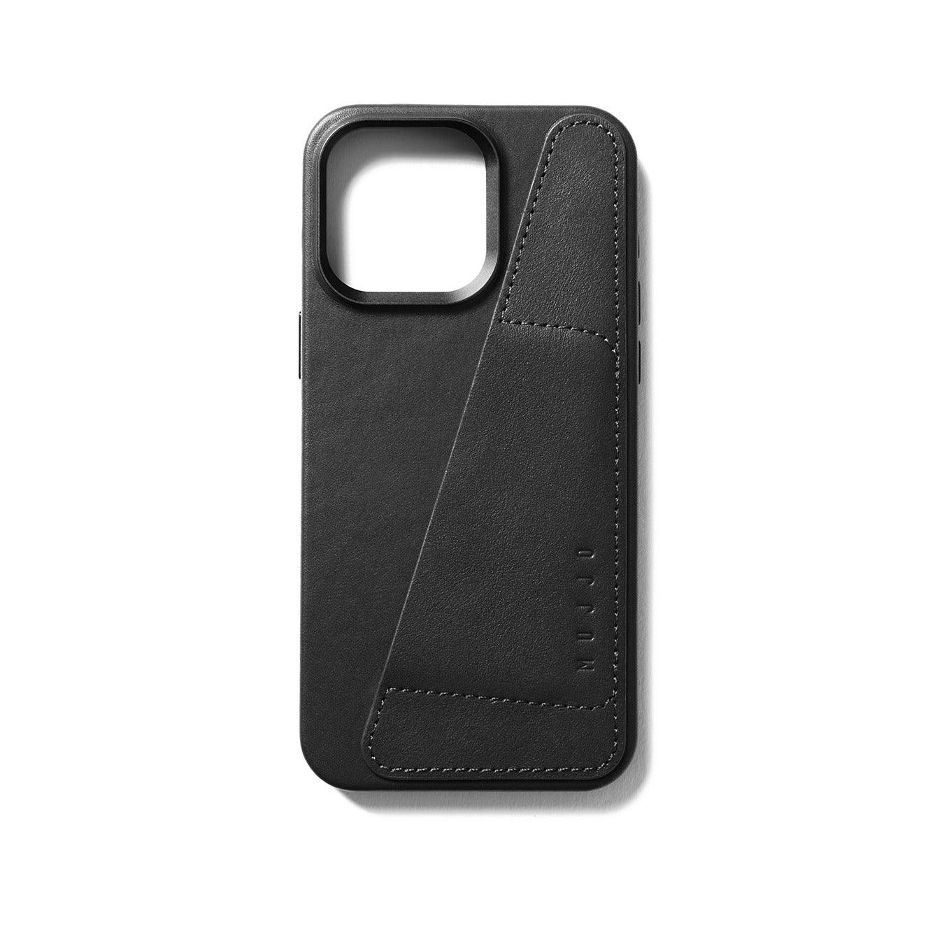 Mujjo Full Leather Wallet Case for iPhone 15 Pro Max, Black