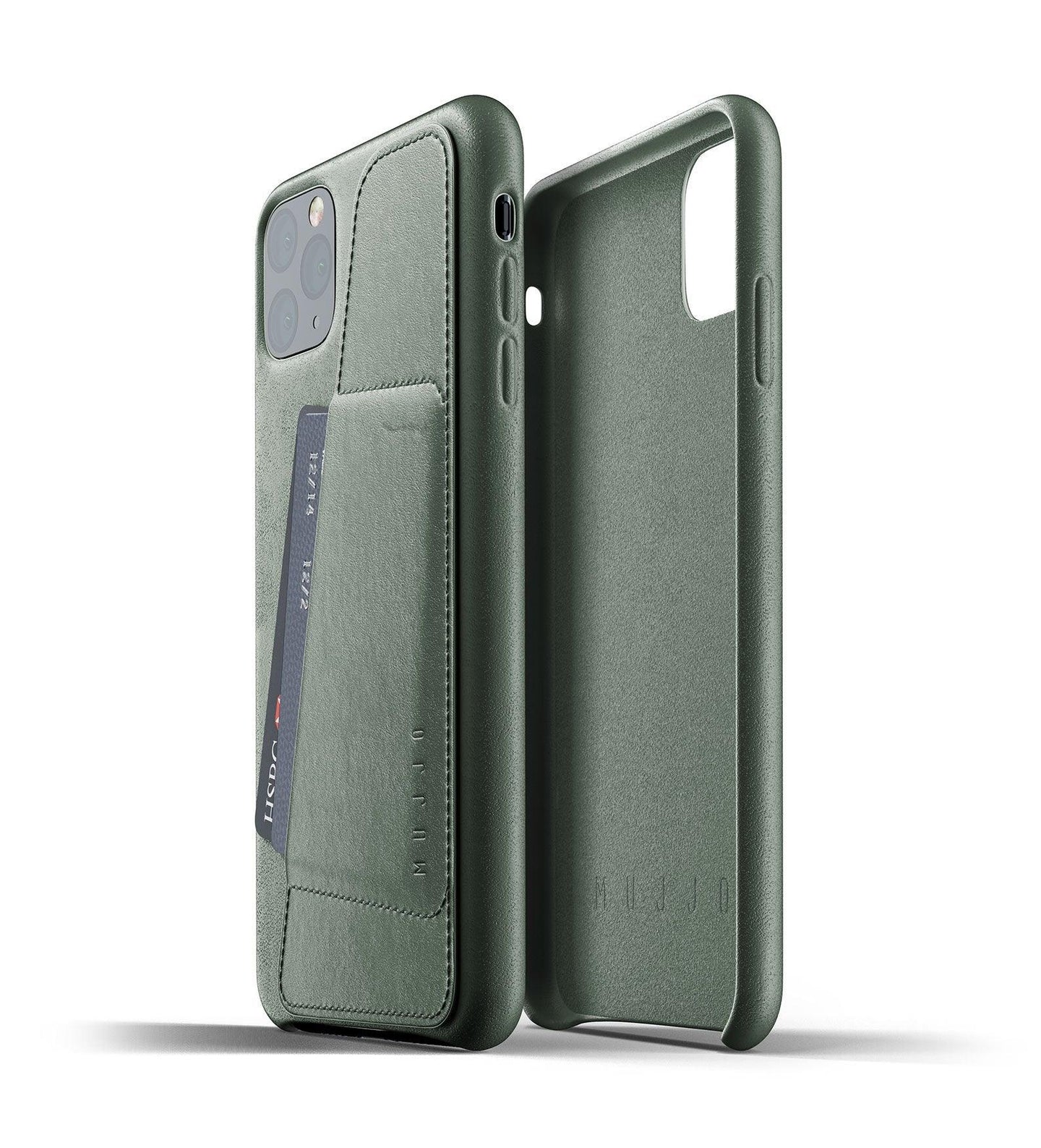 Mujjo Full Leather Wallet Case for iPhone 11 Pro Max,  GreenSmoke