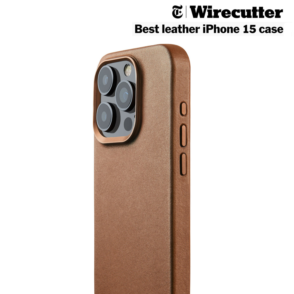 Full Leather Case for iPhone 15 Pro - Dark Tan