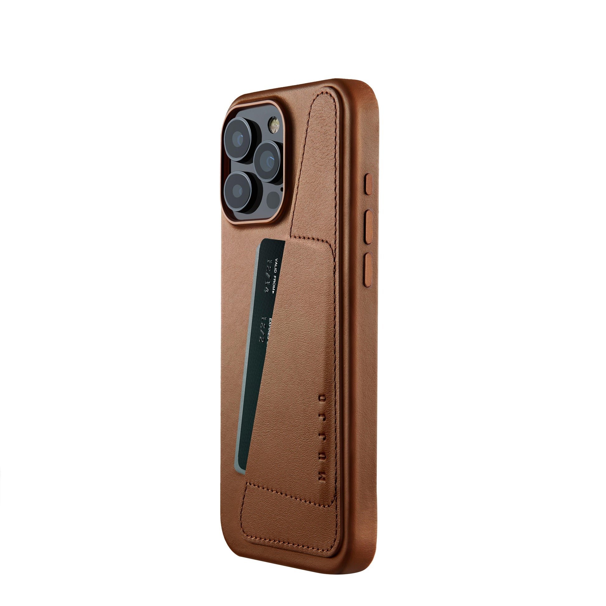 Mujjo Full Leather Wallet Case for iPhone 16 Pro Max, Tan