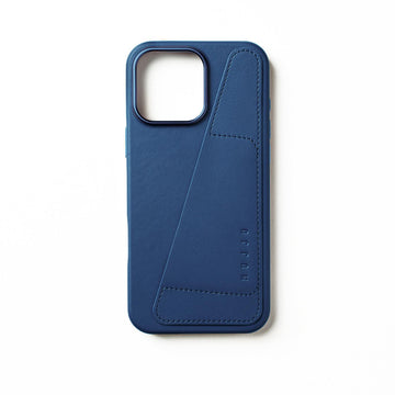 Mujjo Full Leather Wallet Case for iPhone 16 Pro Max, Monaco Blue