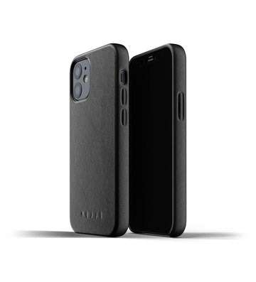 Mujjo Full Leather Case for iPhone 12 mini, Black