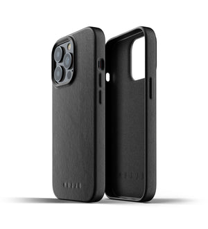 Mujjo Full Leather Case for iPhone 13 Pro, Black