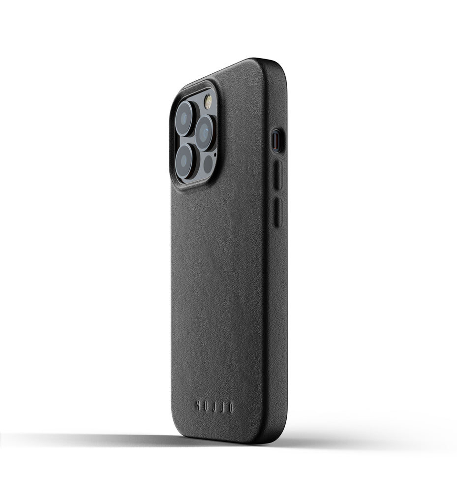 Mujjo Full Leather Case for iPhone 13 Pro, Black