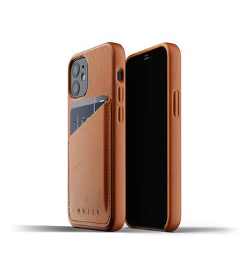 Mujjo Full Leather Wallet Case for iPhone 12 mini, Tan