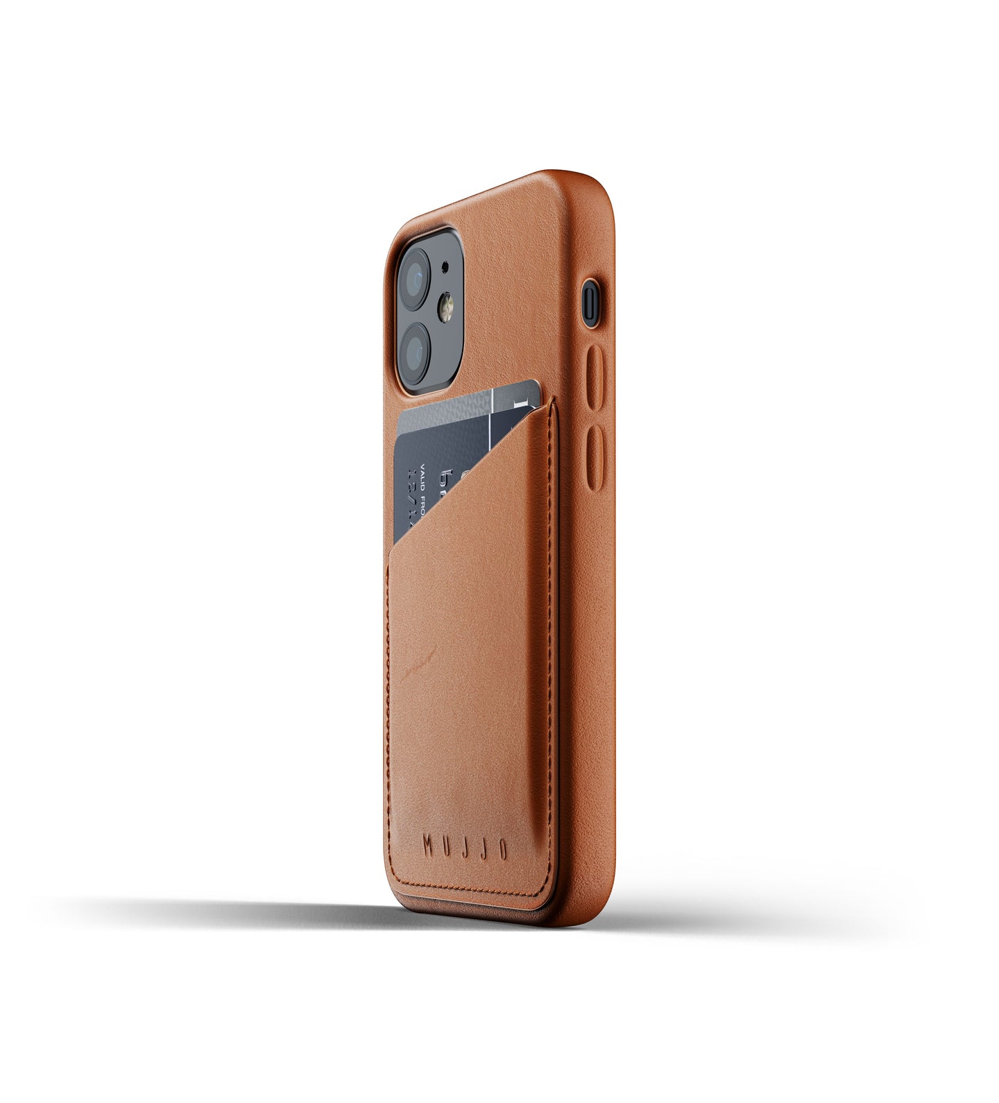 Mujjo Full Leather Wallet Case for iPhone 12 mini, Tan