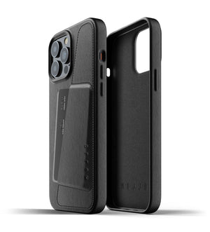 Mujjo Full Leather Wallet Case for iPhone 13 Pro Max, Black