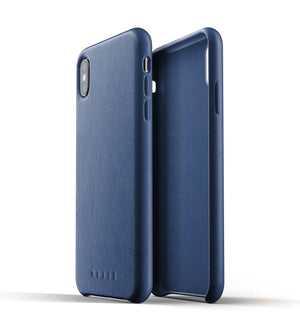 Mujjo Full Leather Case for iPhone XS Max, Monaco Blue
