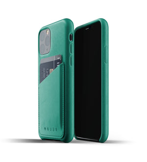 Mujjo Full Leather Wallet Case for iPhone 11 Pro, Alpine Green