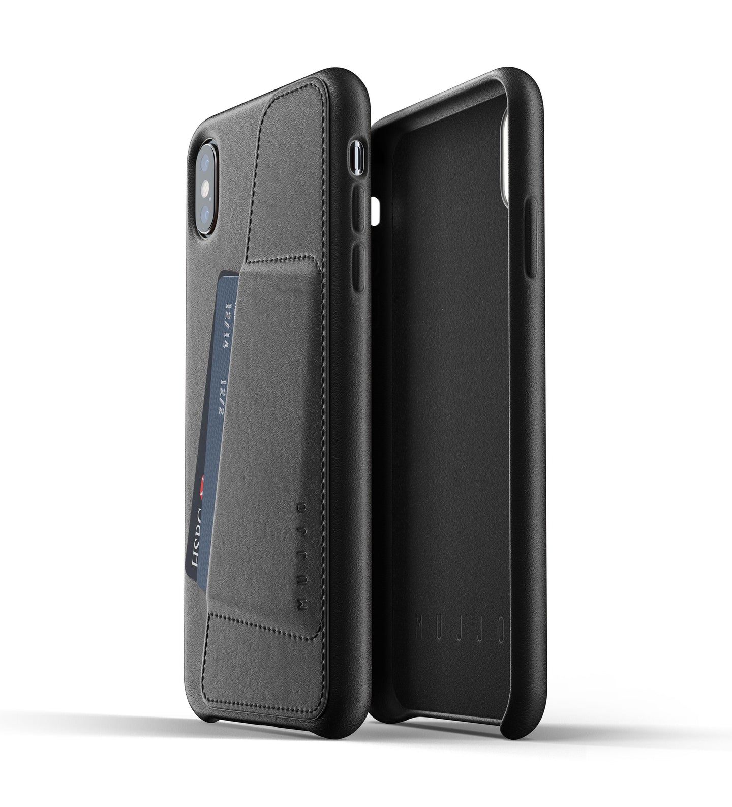 Mujjo Full Leather Wallet Case for iPhone Xs Max, Black