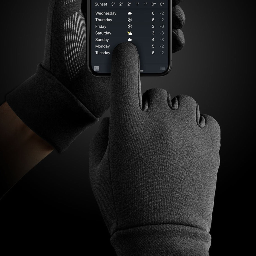 Mujjo Stretch-Knit Touchscreen Gloves, Black