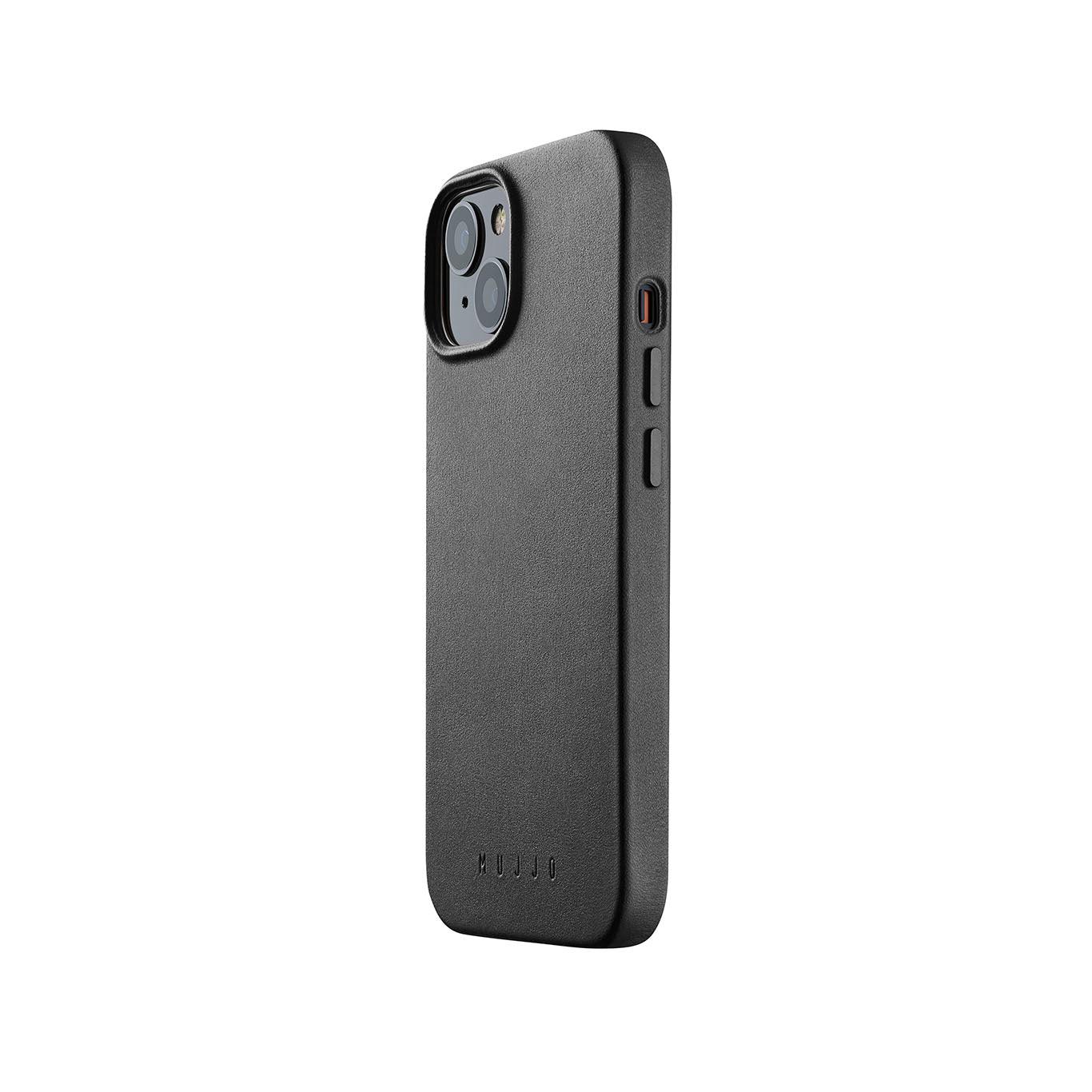 Mujjo Full Leather Case for iPhone 14, Black