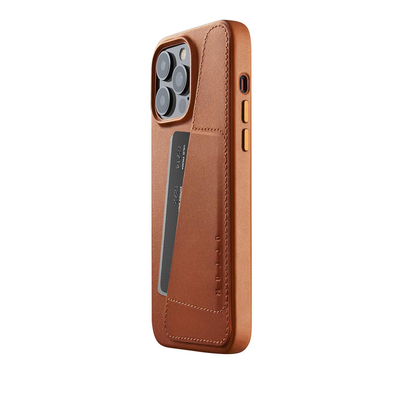 Mujjo Full Leather Wallet Case for iPhone 14 Pro Max, Tan