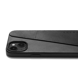 Mujjo Full Leather Wallet Case for iPhone 14 Plus, Black, side button