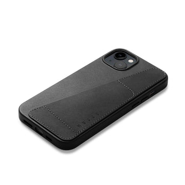 Mujjo Full Leather Wallet Case for iPhone 14 Plus, Black