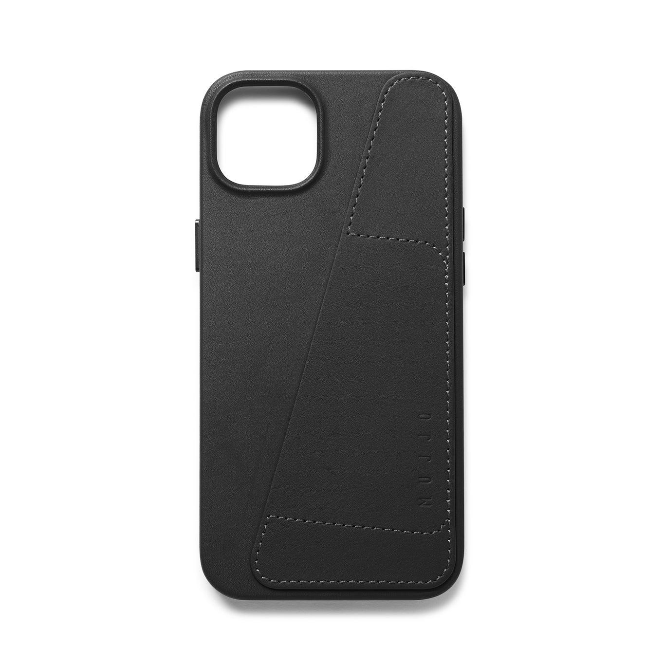 Mujjo Full Leather Wallet Case for iPhone 14 Plus, Black
