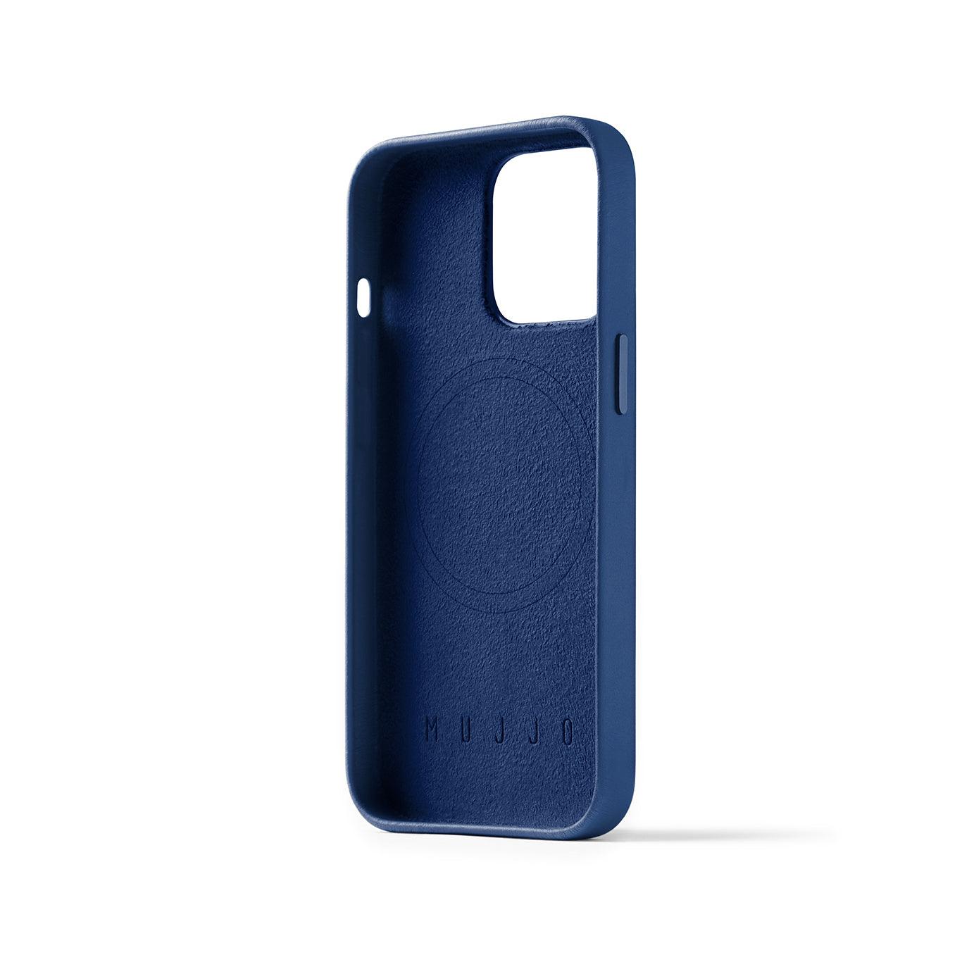 Mujjo Full Leather Case for iPhone 14 Pro, Monaco Blue