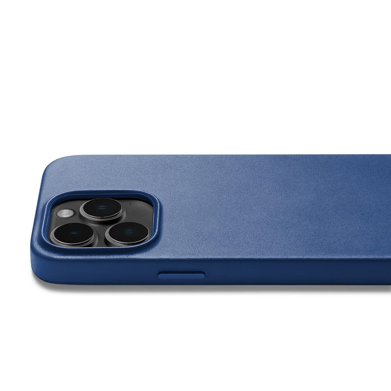 Mujjo Full Leather Case for iPhone 14 Pro, Monaco Blue