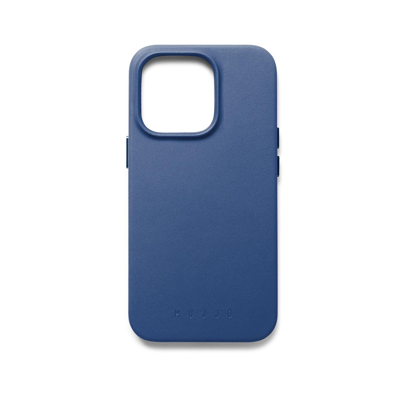 Mujjo Full Leather Case for iPhone 14 Pro, Monaco Blue
