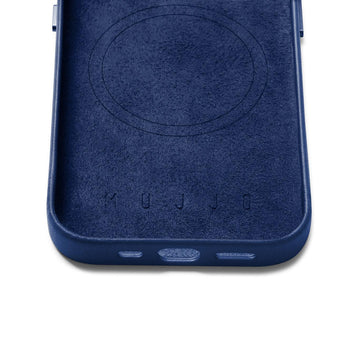 Mujjo Full Leather Case for iPhone 14 Pro, Monaco Blue