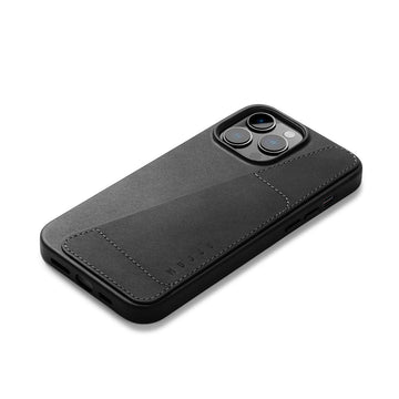 Mujjo Full Leather Wallet Case for iPhone 14 Pro Max, Black