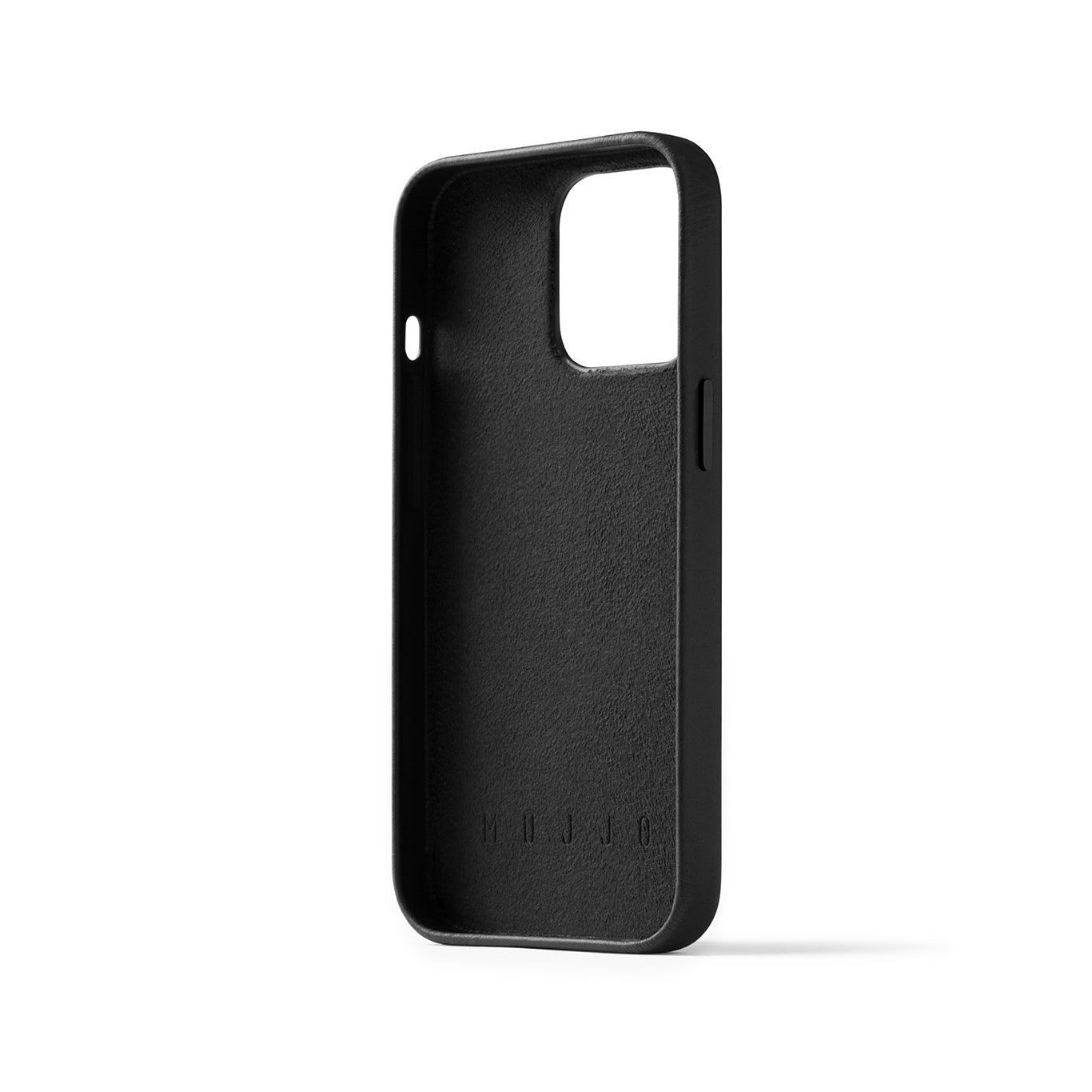Mujjo Full Leather Wallet Case for iPhone 14 Pro, Black